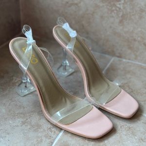 NEW Ego Official Pink Nude with Clear Heel in Size 10 SHIPS FAST